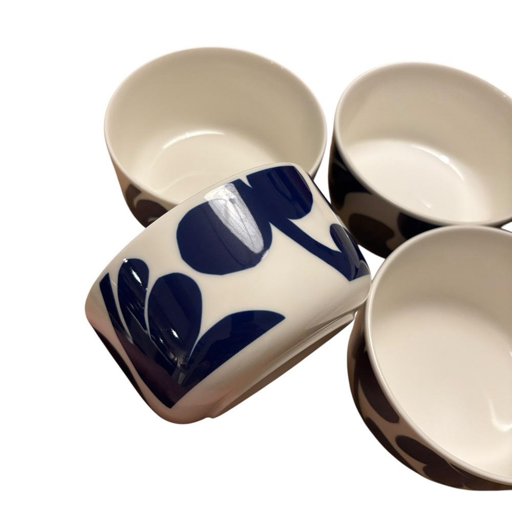 Marimekko Ruudut Set of 6 Blue Flower 5" Cereal‎ Bowls - Picture 4 of 8